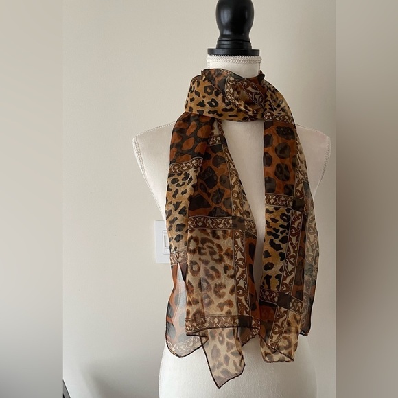 Animal Print Scarf Fall Fashion Neck Warmer Office Trendy Scarf Ombré - Picture 1 of 5